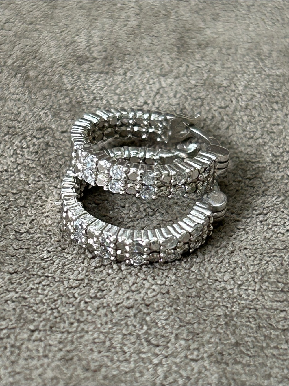 Ross-Simons Sterling Silver CZHoop Earrings .5”